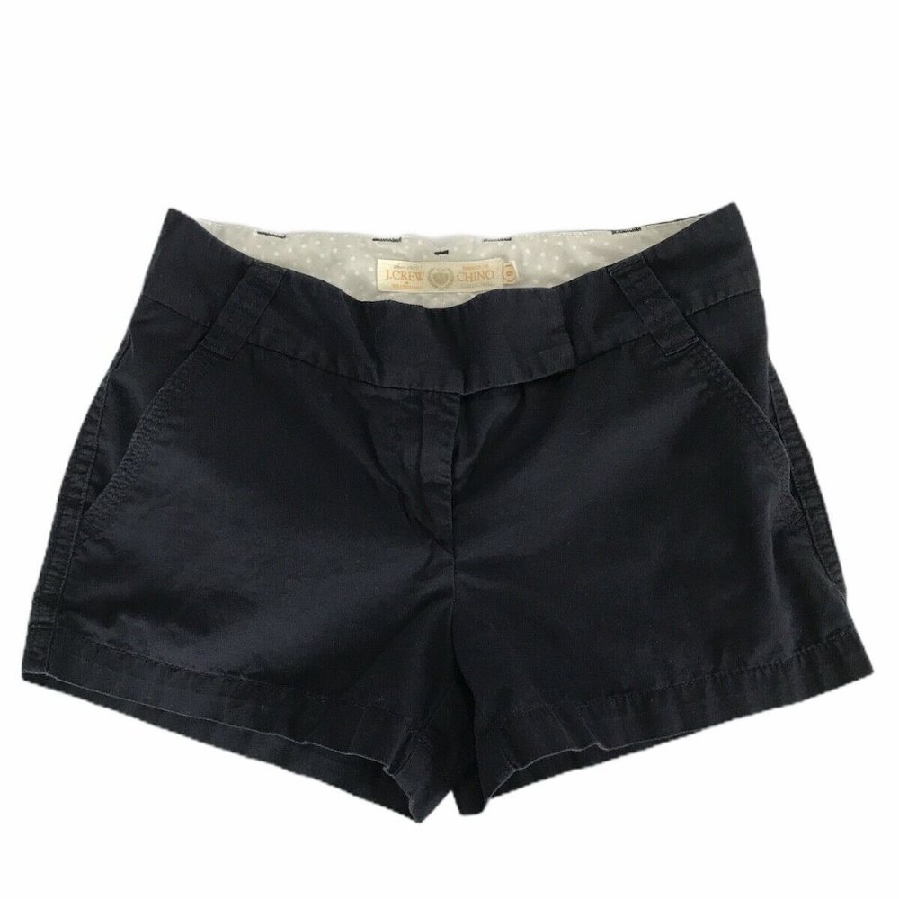 J. Crew Womens Shorts Size 0 Chino Navy Blue